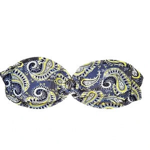 Converse yellow & blue paisley print bandeau bikini top Size Large